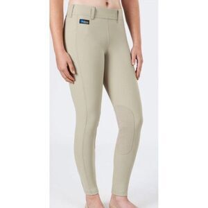 Irideon  Beige Cadence Stretch Cord Riding Breech Pants Knee Patch‎ Ribbed XL
